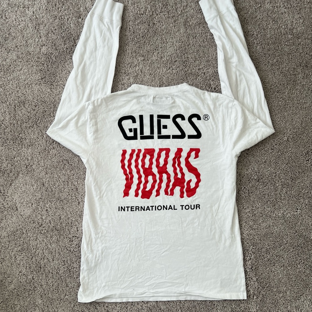 Men’s White Grpahic Long Sleeve Guess J Balvin